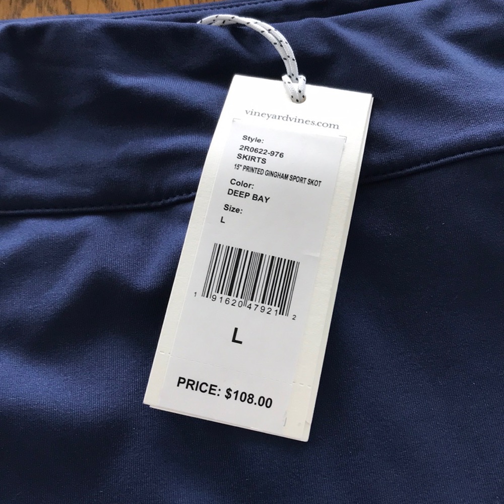 Vineyard Vines Skirt 15” Printed Gingham Sport - Picture 8 of 8